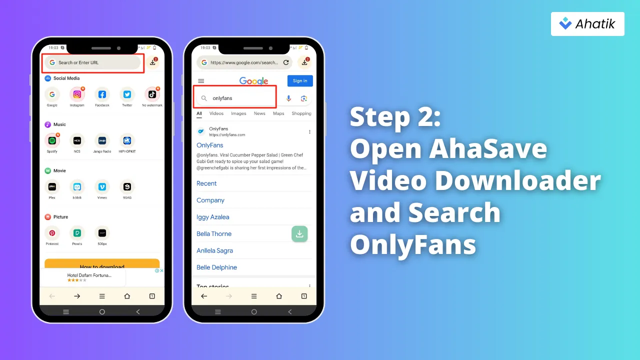 Step 2 Search OnlyFans in Ahasave - Ahatik